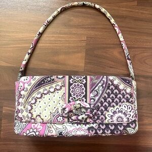 Vera Bradley Pink and Purple Quilted Shoulder Bag
